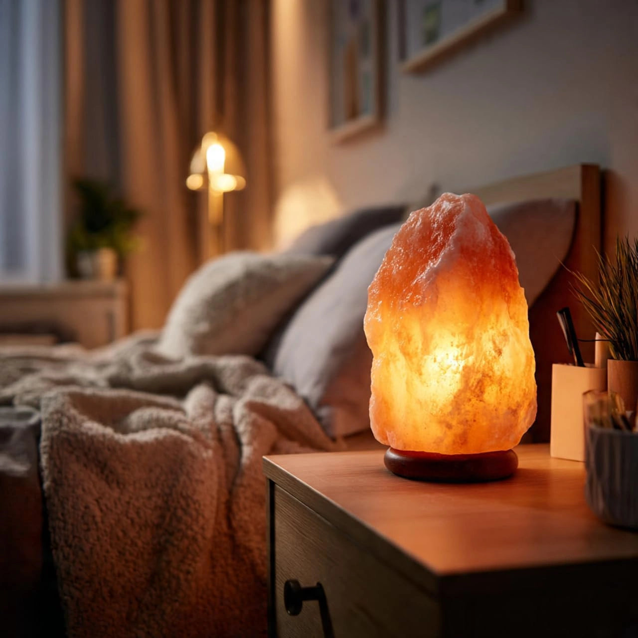 Himalayan Salt Lamp Pink Crystal Rock Light with Free 3 PIN Cable and Bulb