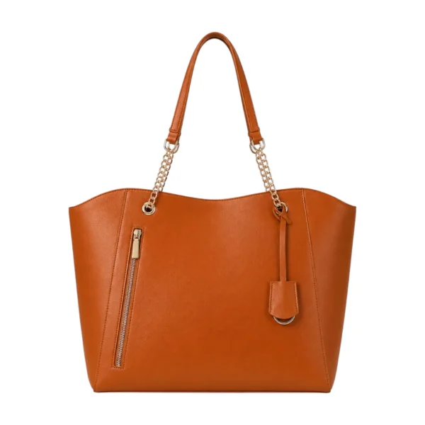 HeavenBags Brown Amber Luxe Chain Tote Bag